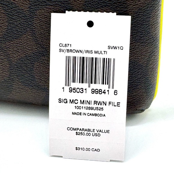 Coach Mini Rowan File Bag - SV/Brown/Iris Multi - Picture 11 of 11